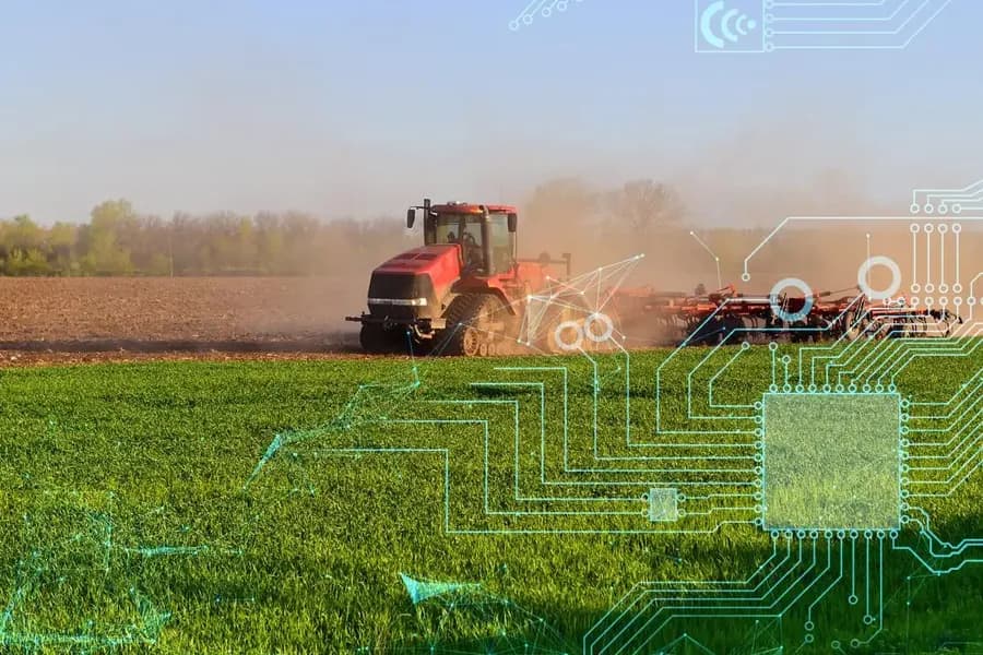 Tractor Cultivating Field